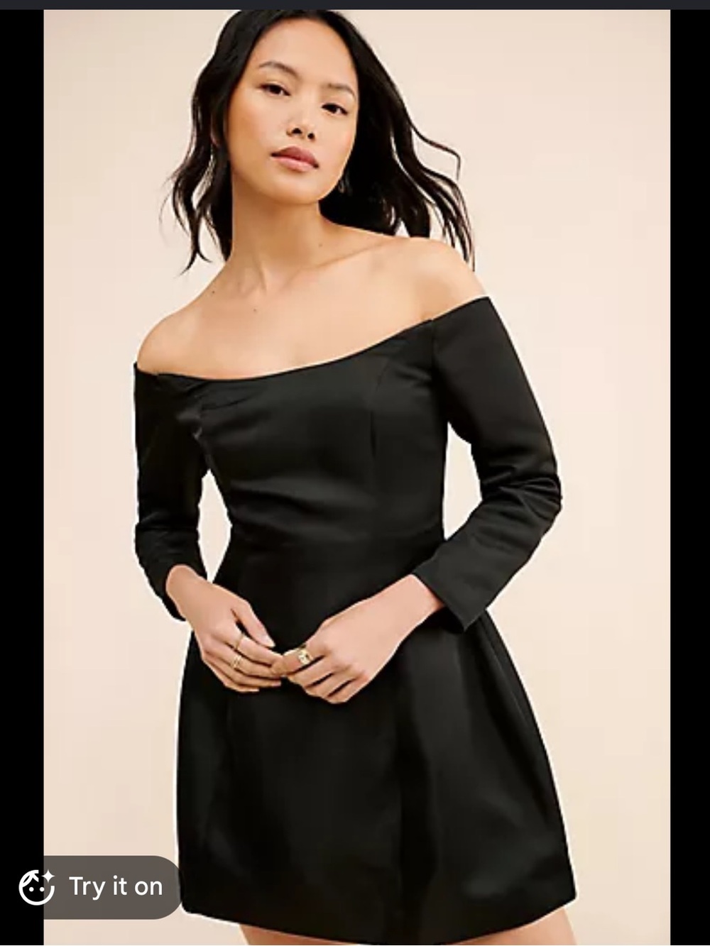 NWT Hutch Anthropologie Gloria black off shoulder mini dress size 14